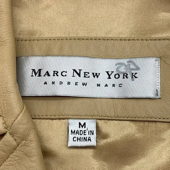 Marc New York Camel Leather Collared Jacket - Picture 4 of 7